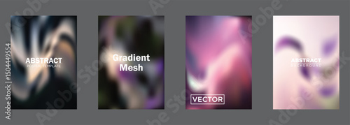 Abstract Gradient Mesh Backgrounds Vector Poster Templates
