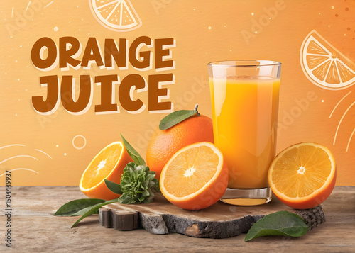 fresh orange juice poster 