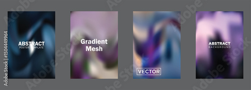 Abstract Gradient Mesh Backgrounds Vector Poster Templates
