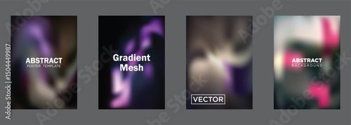 Abstract Gradient Mesh Backgrounds Vector Poster Templates
