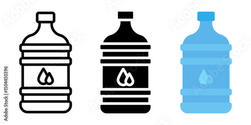 Water dispenser bottle icon set. for mobile concept and web design on white background