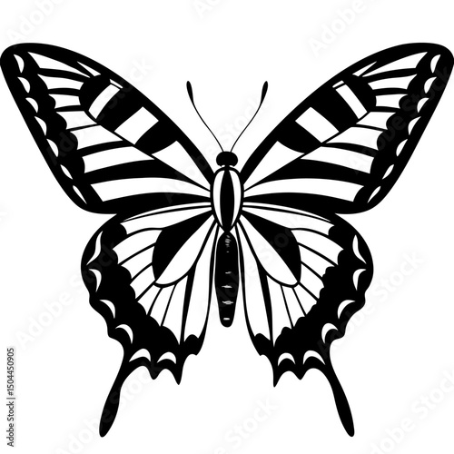 Tableau sur toile 33c western tiger swallowtail Silhouette vector