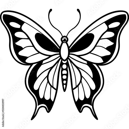 parides tros line art vector on white background
