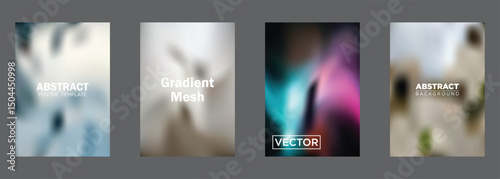 Abstract Gradient Mesh Poster Templates Vector Background Designs
