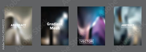 Abstract Gradient Mesh Backgrounds Vector Poster Templates

