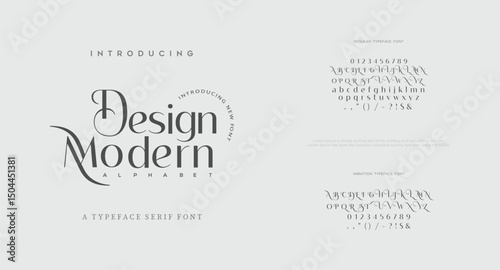 Elegant Font Uppercase Lowercase And Number. Classic Lettering Minimal Fashion Designs. Typography modern serif fonts regular decorative vintage concept. vector illustration