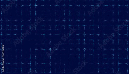 FinTech digital business background abstract blue pixel template science research presentation backdrop finance technology vector illustration innovation data analysis.
