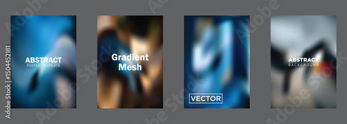 Abstract Gradient Mesh Poster Templates Vector Background Designs
