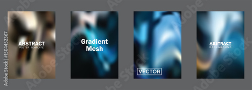 Abstract Gradient Mesh Backgrounds Vector Poster Templates Design
