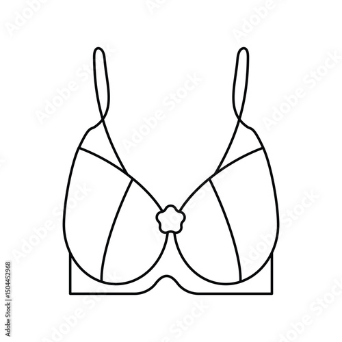 brassiere lineal icon with white background vector stock illustration