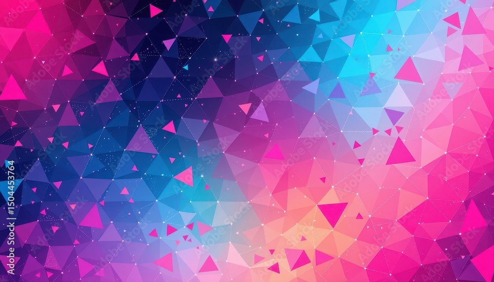 Obraz premium Vibrant Geometric Colorful Background with Triangular Shapes and Patterns