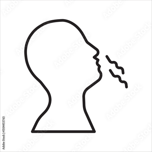 Breathing icon. Breath difficulties sign color editable