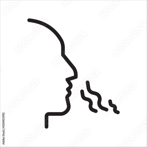 Breathing icon. Breath difficulties sign color editable