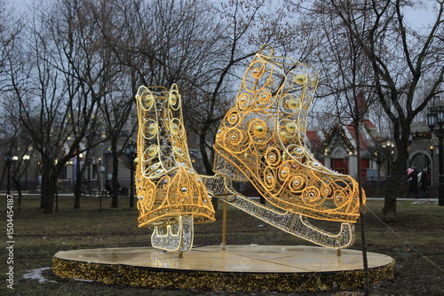 Beautiful decorative skates with illumination.