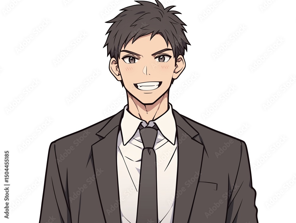アニメ調の美青年の切り抜き用素材 アニメ調の美青年の切り抜き用素材