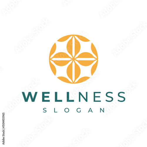 Wellness Logo with Geometric Floral Circle for Spa and Health