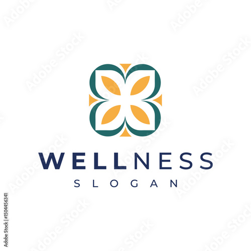 Modern Wellness Logo with Petal Design for Spa and Health