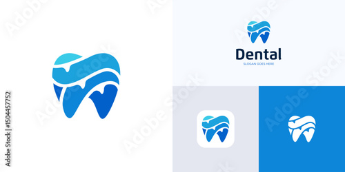 Abstract dental health logo icon design vector illustration element editable, Creative modern symbol dentist clinic practice for medical family care and identity
