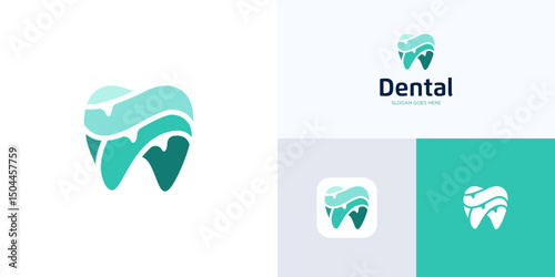 Abstract dental health logo icon design vector illustration element editable, Creative modern symbol dentist clinic practice for medical family care and identity