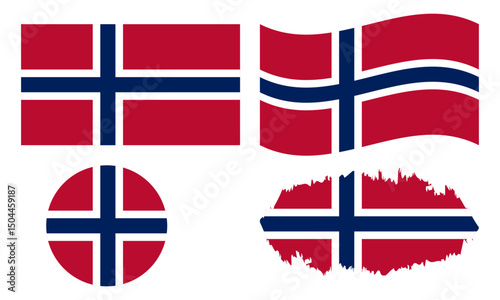 Norway flag in different shapes