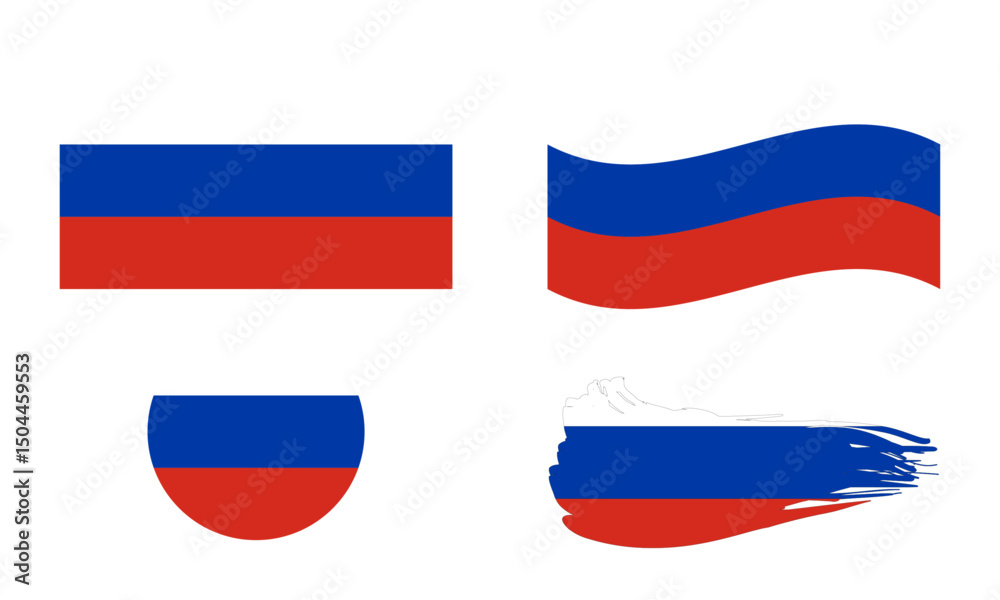 Naklejka premium Russia flag in different shapes