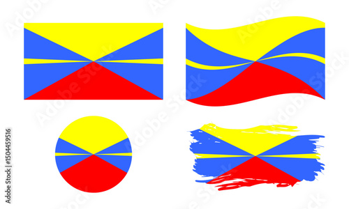 Reunion Island flag in different shapes