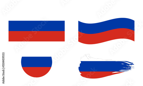 Russia flag in different shapes