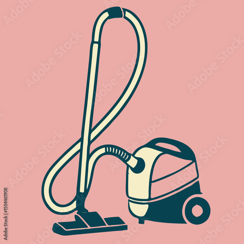 Retro Style Vacuum Cleaner Illustration
