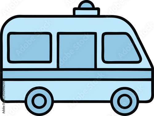 ambulance icon, outline emergency car, medicine van, care medic support, thin line web symbol on white background - editable stroke vector illustration eps10
