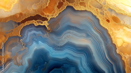 Abstract art painting blue gold texture wallpaper background design modern luxury decorative wall art print 100