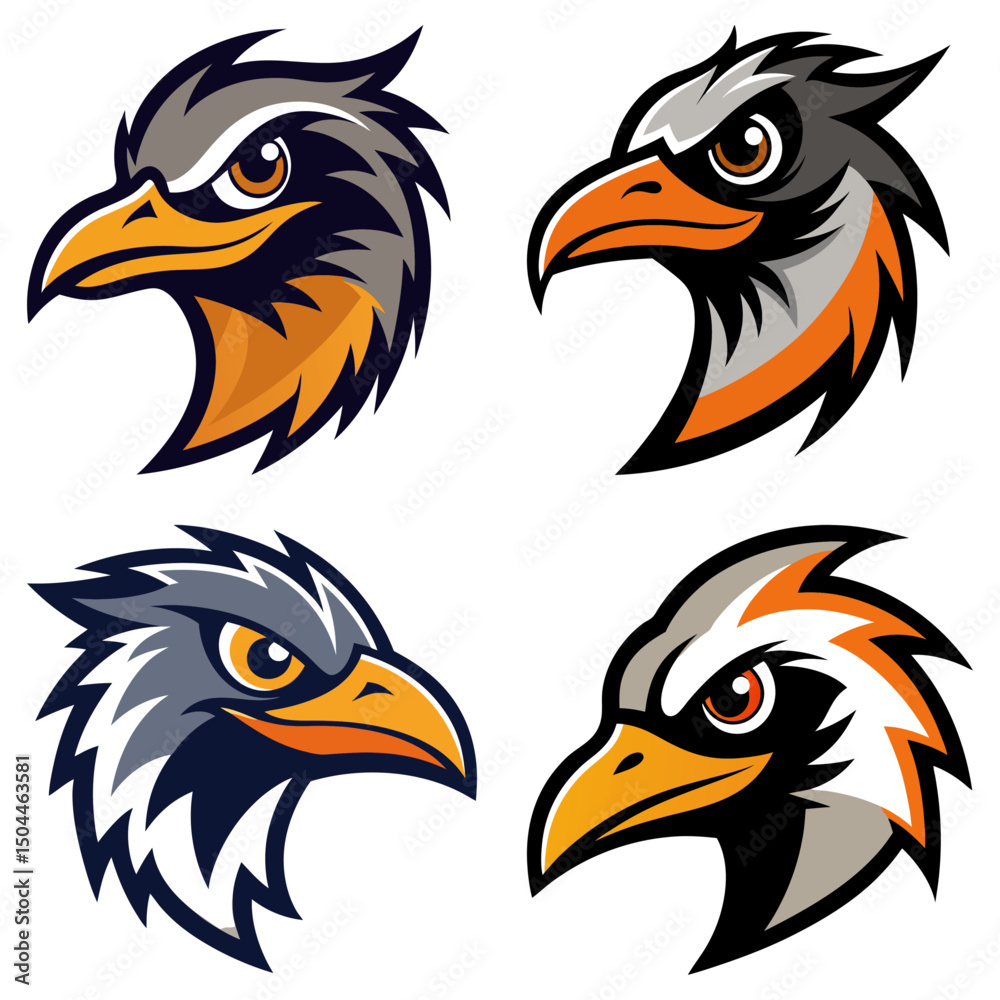 Obraz premium Emu head mascot logo design vector