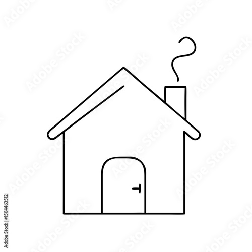 Vector illustration of a cozy house with a chimney, symbolizing warmth and comfort