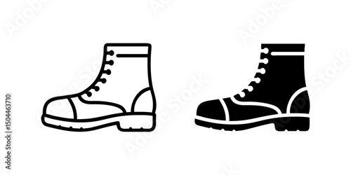 Military boots icon collection. Perfect for veteran or army designs.