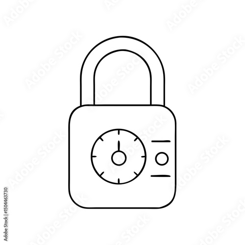 Vector illustration of a combination padlock, symbolizing security and safety measures