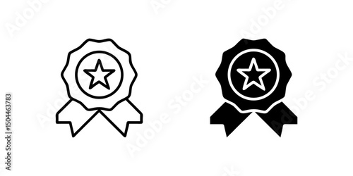Veteran badge icon collection with star. Ideal for military designs.