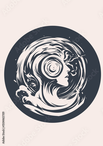 Swirl, Time, Chaos, Man, Tree, Intricacy, Thoughts, Growth, Success, Moon, Branches, Artwork, Vector