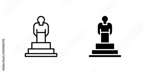 War memorial statue icon collection. Great for tribute or history designs.