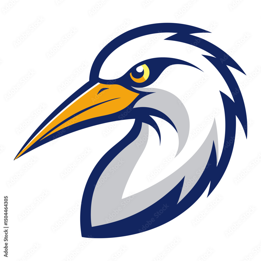 Fototapeta premium Egret head mascot logo design vector