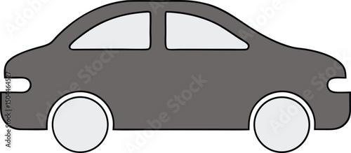 sedan car icon in line art style, vector representation with a clean look. 