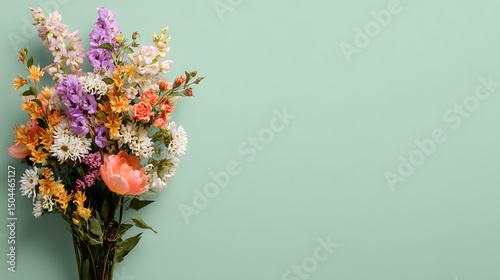 Side-Aligned Spring Floral Composition for Text Design