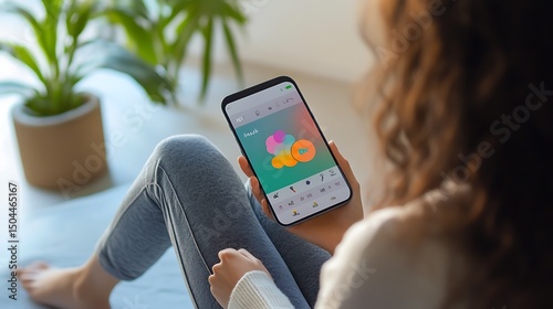 Mom Using Baby App: Track Development & Milestones