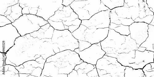 Sketch cracks black and white particle old distressed wall grunge surface texture background.  
