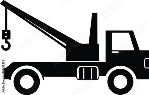Tow truck icon, Monochrome style. isolated on white background