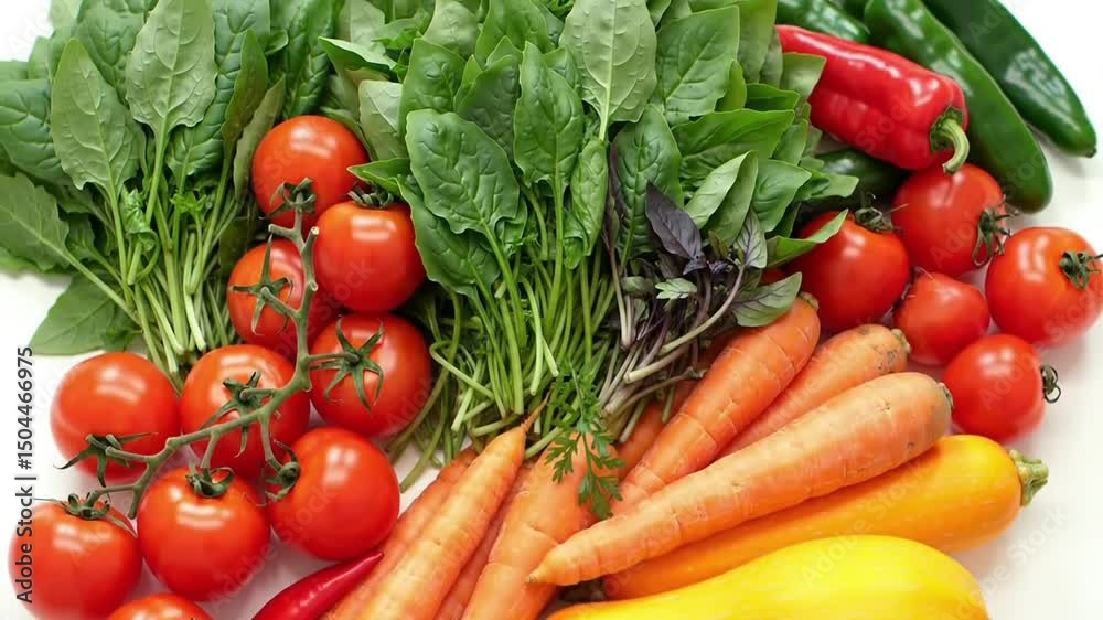 Vibrant Display Of Garden Fresh Vegetables For Healthy Eating Concept Vibrant Display Of Garden Fresh Vegetables For Healthy Eating Concept