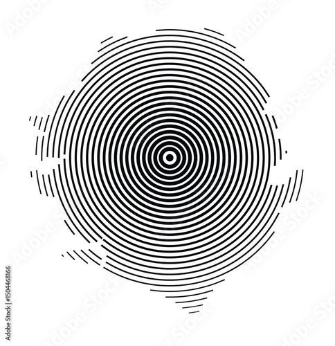 Abstract map of Sierra Leone showing the country with concentric black tapering lines