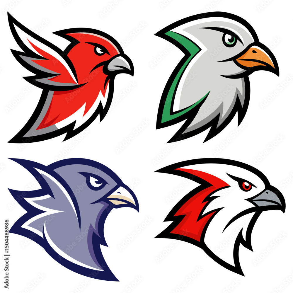 Naklejka premium Dove head mascot logo design vector