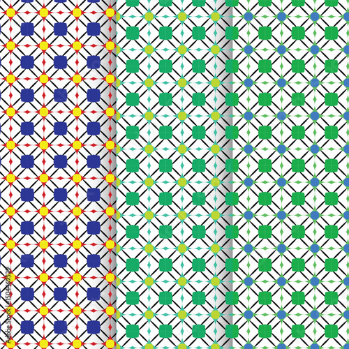 Luxury Interlocking Circle and Diamond Geometric Seamless Pattern