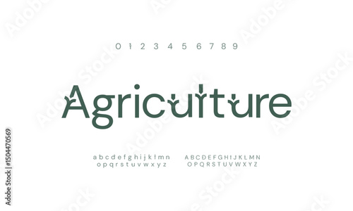 Abstract modern sans serif alphabet font