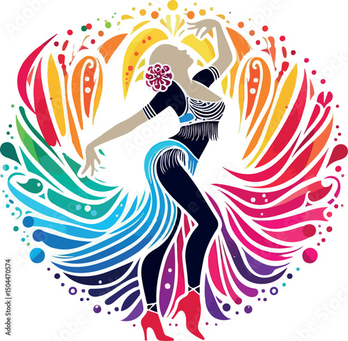 Latin american dancer logo icon vector