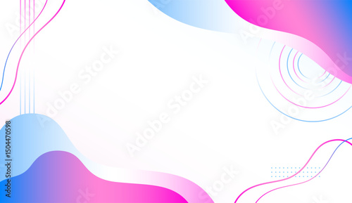 Abstract background with blue and pink liquid wavy shapes. Futuristic banner for poster, cover, brochure, website.